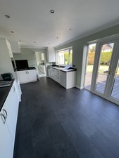 Used White Kitchen With Black Worktops (appliances Included)