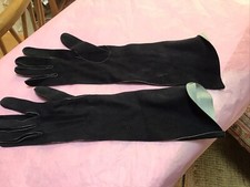 french  gloves Soft Kid Evening Long wedding Opera vintage 1940s sz 6.5 navy bal