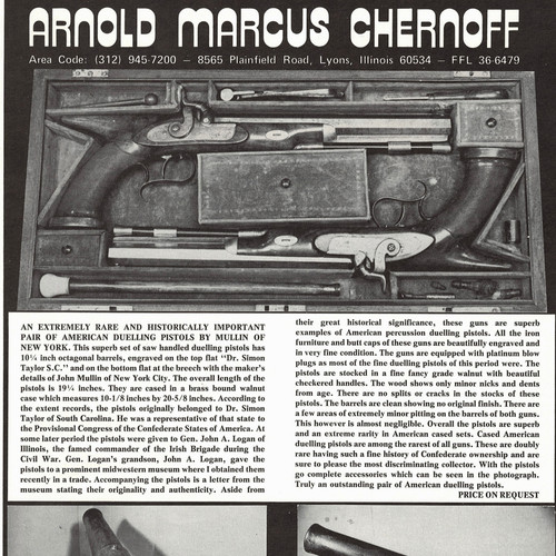 Print rare dueling pistols - print, ad