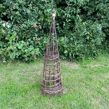 Willow Garden Obelisk Wooden Spiral 1.15m Climbing Plant Support Trellis