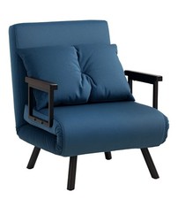 HOMCOM Click Clack Single Chair Bed Settee for Living Room, Guest Room, Blue