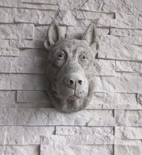 LARGE CAST STONE BEAUCERON DOG