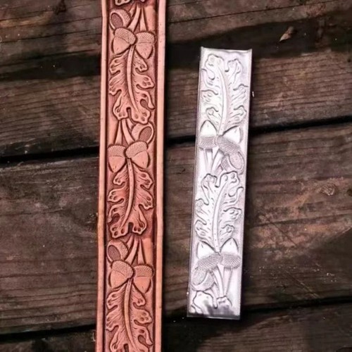 Chestnut leaf leather stamp - chestnut,