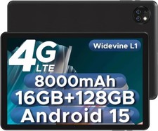 DOOGEE T10W 2024 Newest Android 14 10" Tablet with SIM Card Slots, Classic Black