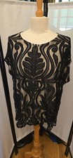 Tu Clothing Black Nude Lace Short Sleeve Top Plus Size 22 - read description