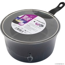 20CM MILK PAN + GLASS LID SAUCE POT TEA HANDLE KITCHEN NON STICK BOILING CAMPING