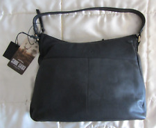 Rowallan of Scotland Ladies Scoop Top Bag Handbag In Black Leather BNWT