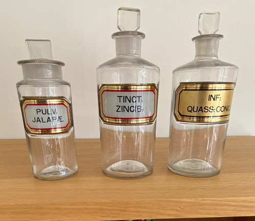 Antique chemist bottles - antique, chemist/