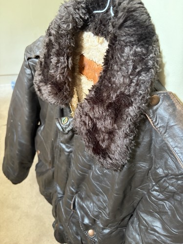 Vintage brown leather aviator - brown,