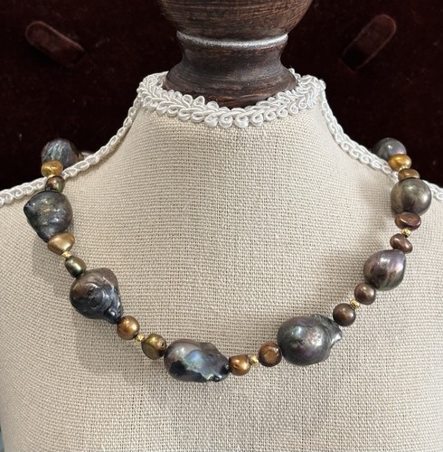 Baroque pearl necklace - baroque,