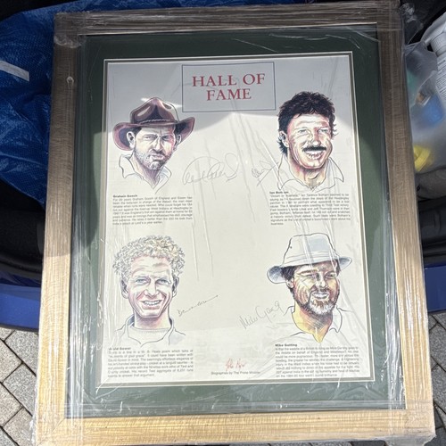 Framed hall fame cricket - framed,