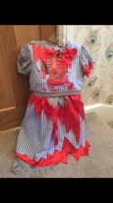 Girls Zombie Country Deadly Dorothy Halloween Fancy Dress Age 7-9 yrs