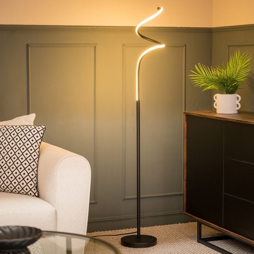 Black floor lamp integrated - floor,