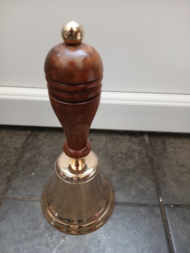 Brass hand bell with wooden - bell,