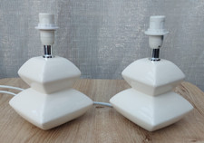 Table Lamps Pair Of White