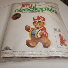 VTG NOS Jiffy Needlepoint JINGLES PLAYS DRUMMER 3d ornament kit