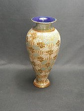 Antique c1890’s Royal Doulton Lambeth Slaters Patent Art Nouveau Vase VGC Gilded