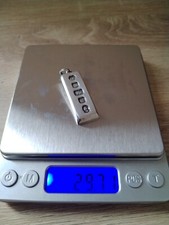 1977 RC Solid Sterling Silver Ingot Pendant 29.7g Hallmarked Sheffield 925