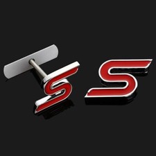 2x Red S Badge-Front Grille &