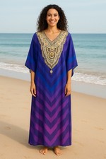 Designer Kaftan Tunic  Beach cover up  Free Size Fits 14,16,18,20,22,24