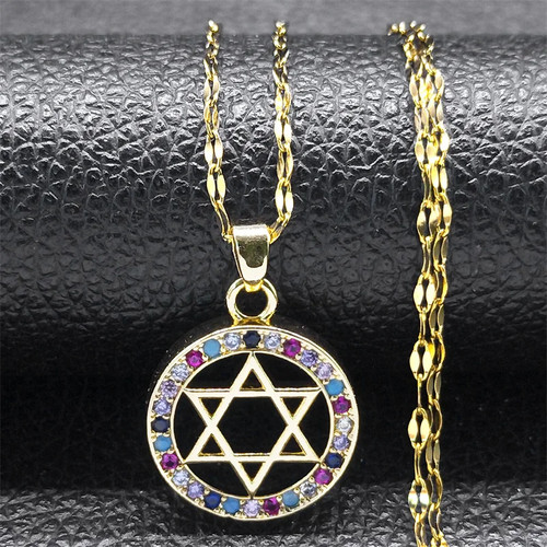 Star david necklace - star,