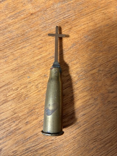 Trench art brass ww1 crusifix - trench,