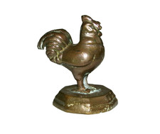 Vintage Small Bronze Chicken / Cockerel / Rooster Figurine Miniature