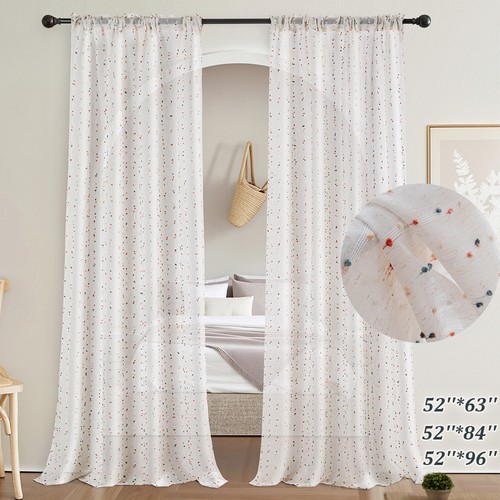 Pompom sheer curtains - pompom,