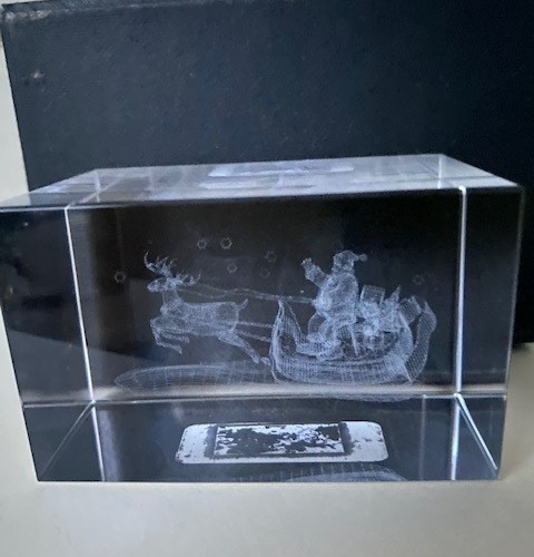 Xmas laser cut crystal - xmas,