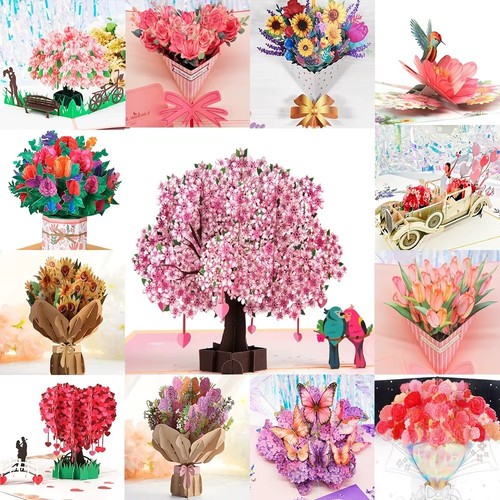 Pop greeting card flower - 3d,