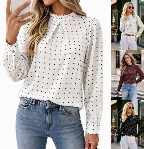 Womens polka dot long - polka,