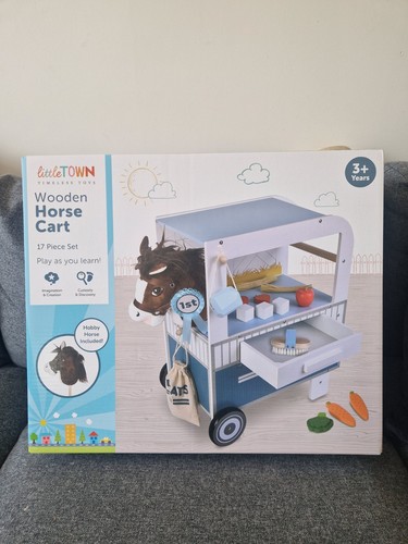 Little town wooden horse cart - town,