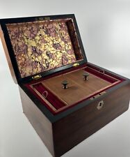 Antique Victorian19th C.Walnut Jewellery Box with inlaid hexagonal details.