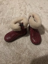 Ugg Boots, Infants Size Uk 6, Red Leather (Only Worn Once inside)