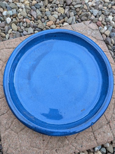 Blue ceramic plant saucer 3 - |,