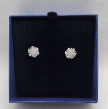 Sparkling Earrings Crystal Snowflake Silver Tone Inspired Drop Gift For Her 