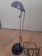 Vintage 90s Halogen Desk Lamp Telescopic Extendable Purple Plastic like Ikea