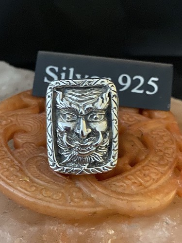 Solid silver large - silver, devil