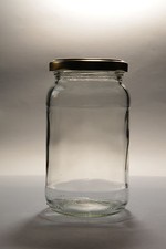 1lb   ROUND GLASS JAM JAR  &