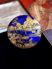 Vintage France Limoges Handmade Rare Chinese Style Enamel Brooch  