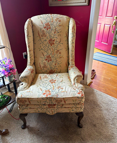 Beige floral fabric - floral,