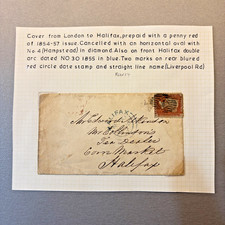 GB QV 1855 POSTMARK INTEREST LIVERPOOL RD Cover 1d Penny Red Star P14 to HALIFAX