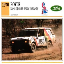 Rover Range Rover Rally Variants, 1970. Classic Cars Collectors Club card