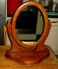Antique Victorian Mahogany OVAL Swing  Dressing Table Mirror.Carved Frame.54cms