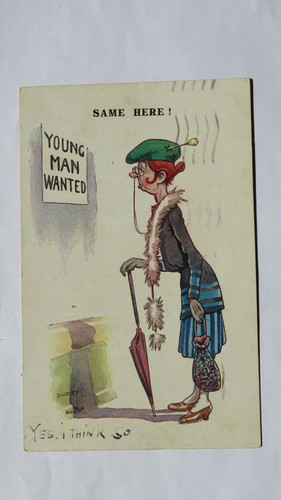 Comic postcard young man - comic, 'young