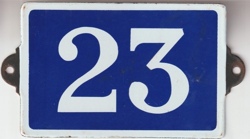 Old blue french house number - blue,