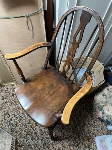 Ercol style office chair dark - style,