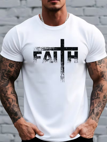 Men faith graphic - graphic, t-shirt