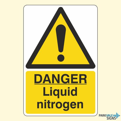 Danger liquid nitrogen - liquid, sign
