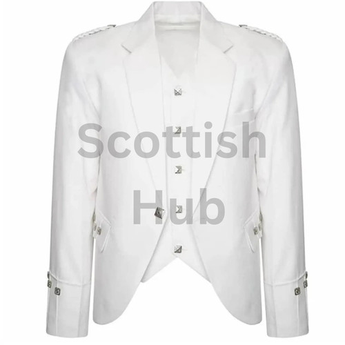 Men white argyle kilt - men’s,